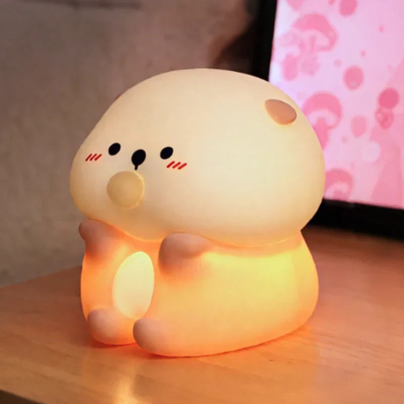 Nvroome soft silicone animal LED night light; portable, rechargeable, dimmable for kids.