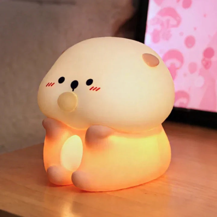 Nvroome soft silicone animal LED night light; portable, rechargeable, dimmable for kids.