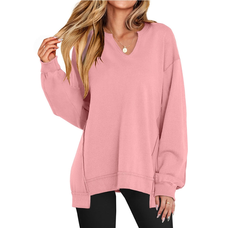 Women's Oversized V-Neck Sweatshirt