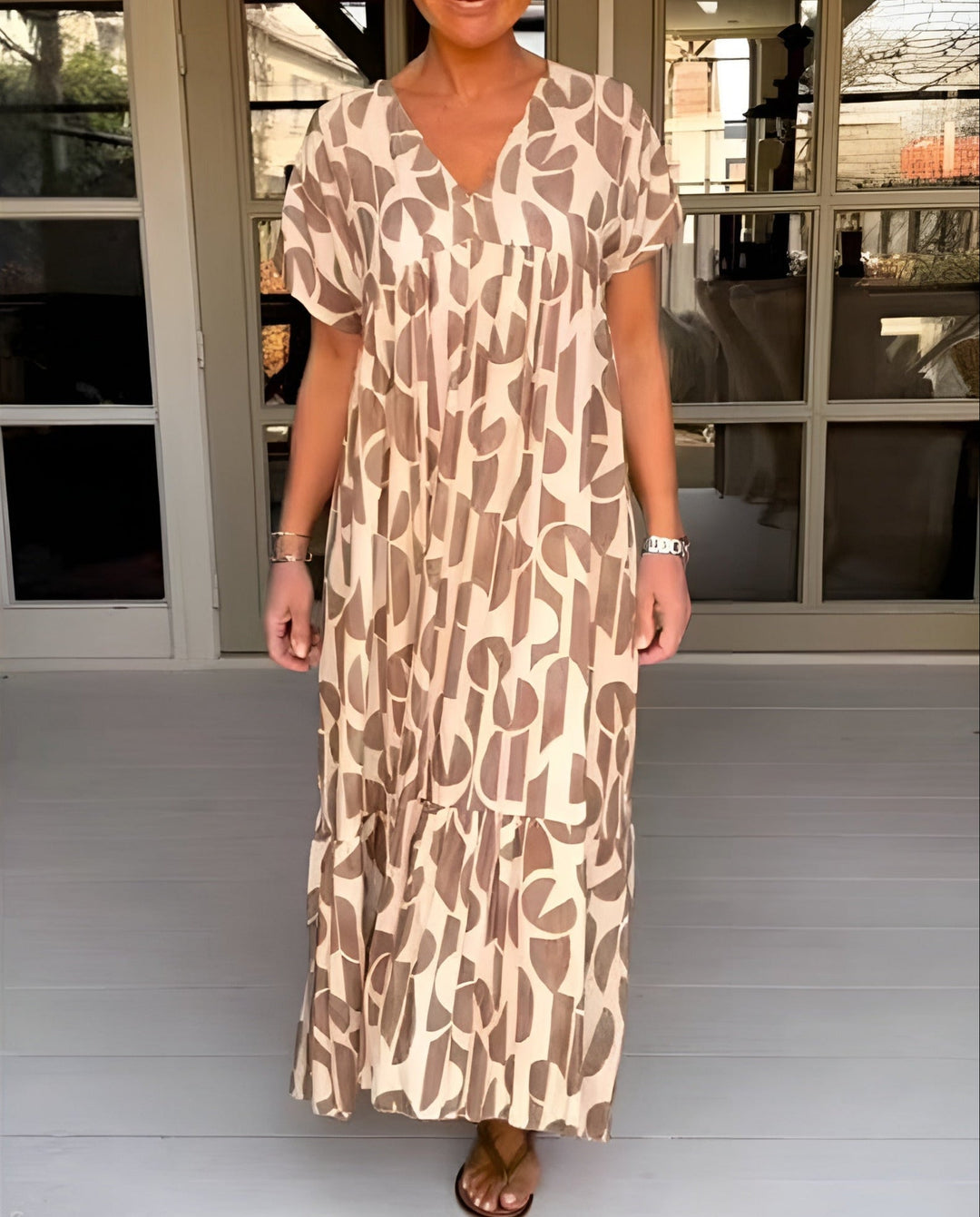 Women's V-Neck Midi Dress