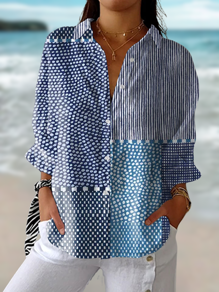 Women's Patchwork Print Blouse