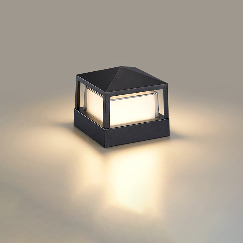 Waterproof LED garden light, modern square design enhances outdoor aesthetics.
