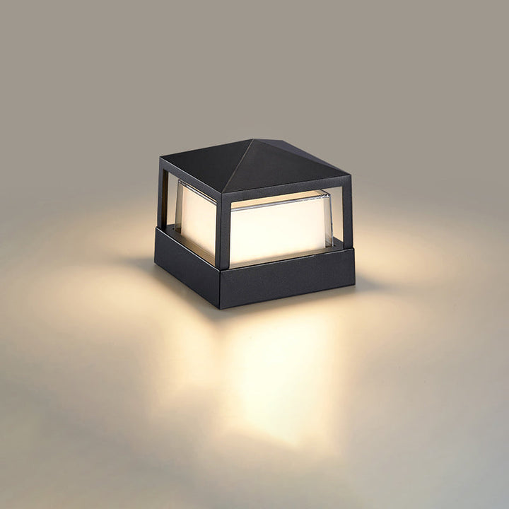 Waterproof LED garden light, modern square design enhances outdoor aesthetics.