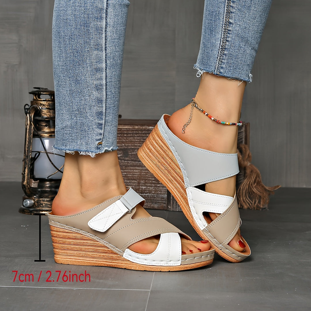 Women's Colorblock Wedge Slides