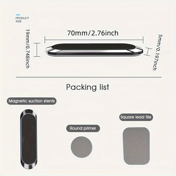 Secure smartphone grip with a minimalist magnetic car mount for all vehicles.