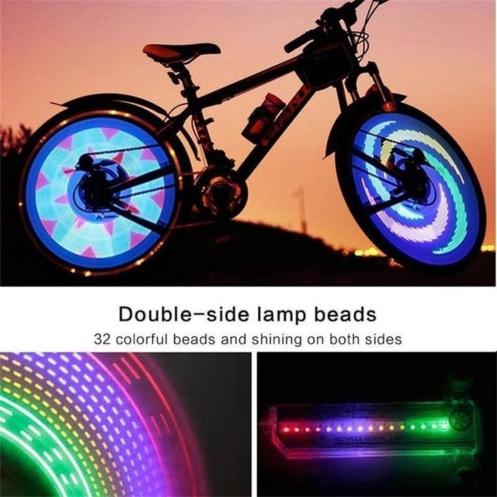 Waterproof LED bicycle spoke lights, durable & visible for safe night cycling. Easy-to-install.