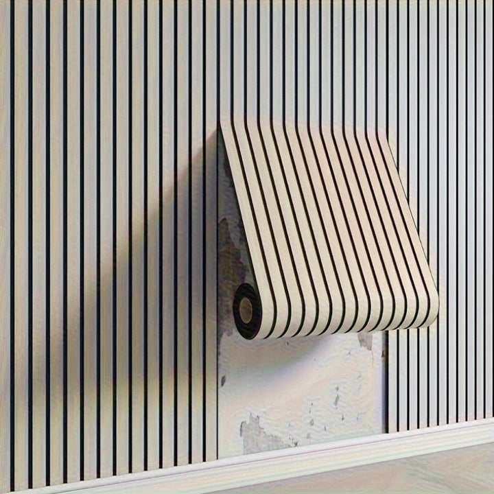 Easy install 3D wood look PVC wall panels, peel and stick for quick home improvement & wall decor.