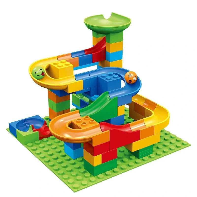 STEM learning construction toy: Kids' Marble Run set. Build tracks, develop fine motor skills & creative play.