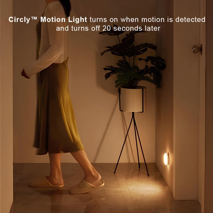 Wireless motion sensor LED night light. Magnetic mount allows portable, automatic lighting for closets & stairs.