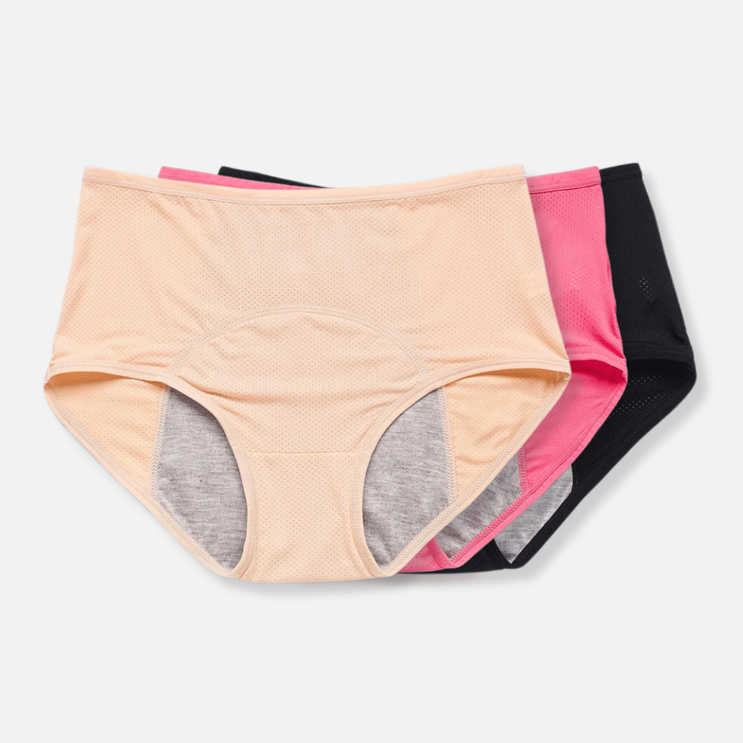 Stylish women's leak-proof underwear, designed for comfort, discreet protection & confident daily wear.