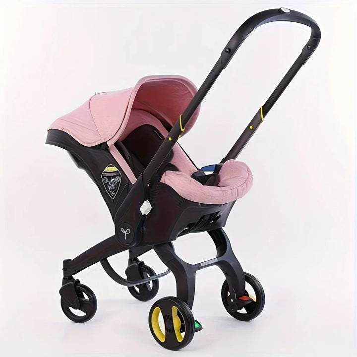 Portable 4-in-1 baby travel system, featuring a lightweight stroller and an infant car seat for safety.
