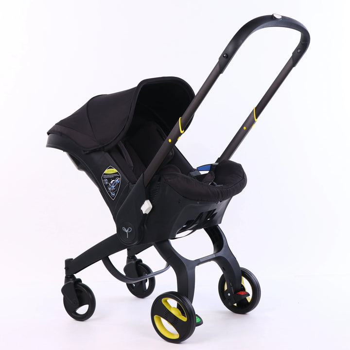 Sleek 4-in-1 baby travel system, including a durable stroller and a secure car seat for daily adventures.