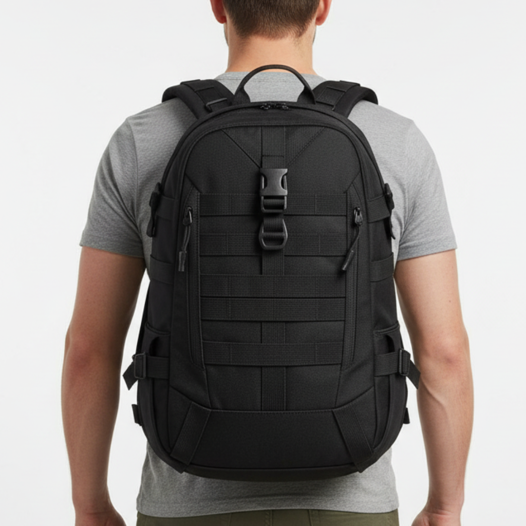 Durable, water-resistant 40L tactical backpack, perfect for travel, daily carry, and outdoor gear.