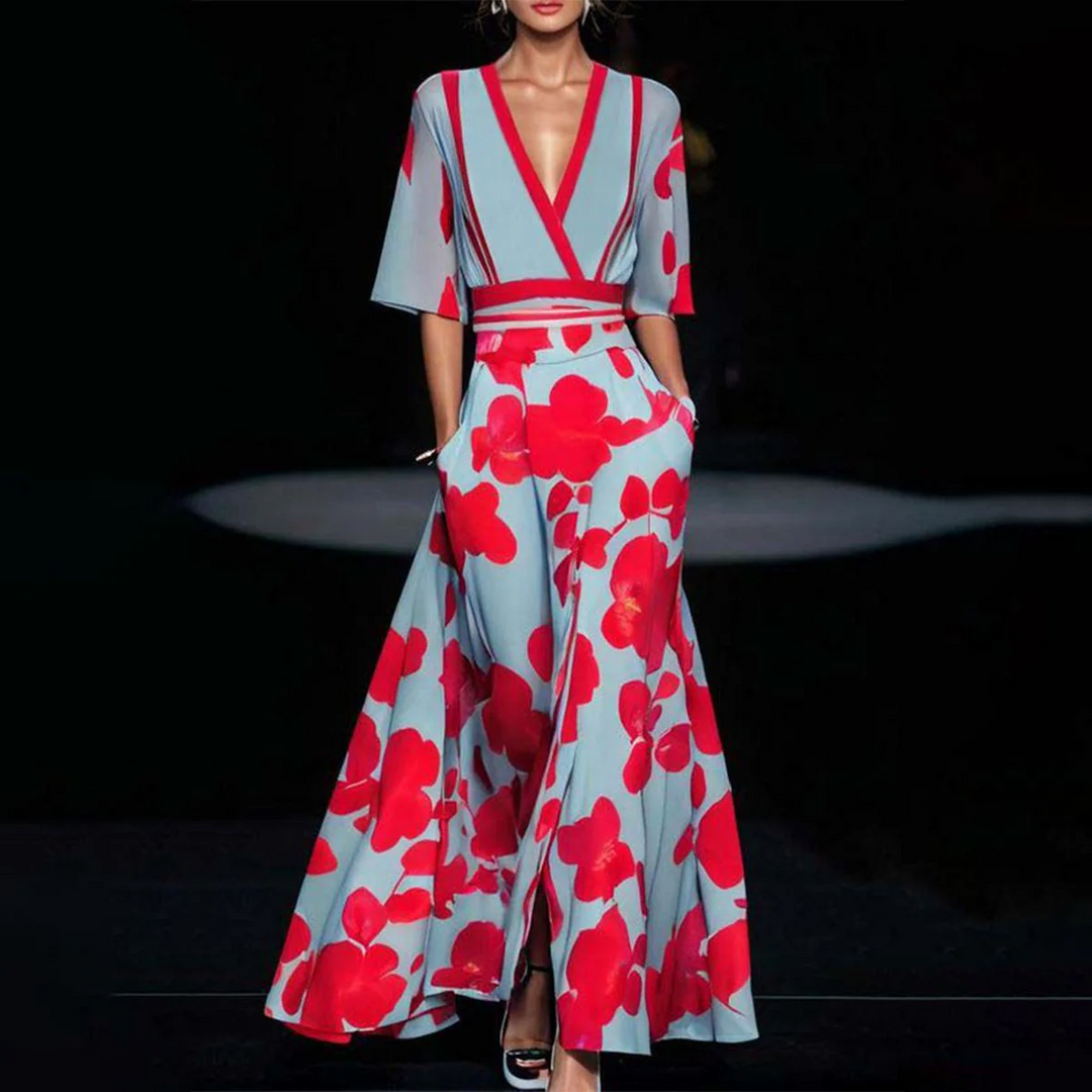 Amara Luxe Maxi Dress for women, showcasing elegant flowing style & sophisticated design. Timeless fashion.
