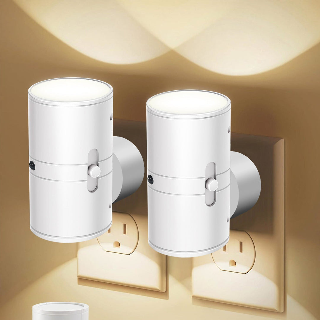 Automatic LED sensor night light for indoor safety and comfort. Plug-in design with warm ambient lighting, perfect for home.