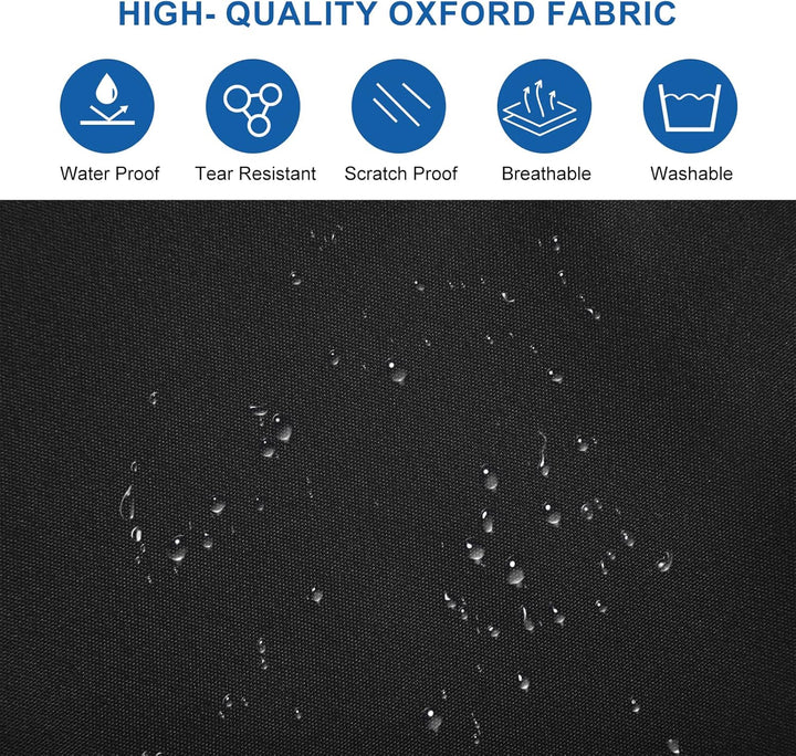 Protective garment bag made from waterproof Oxford material, featuring gusset and pockets for organization.