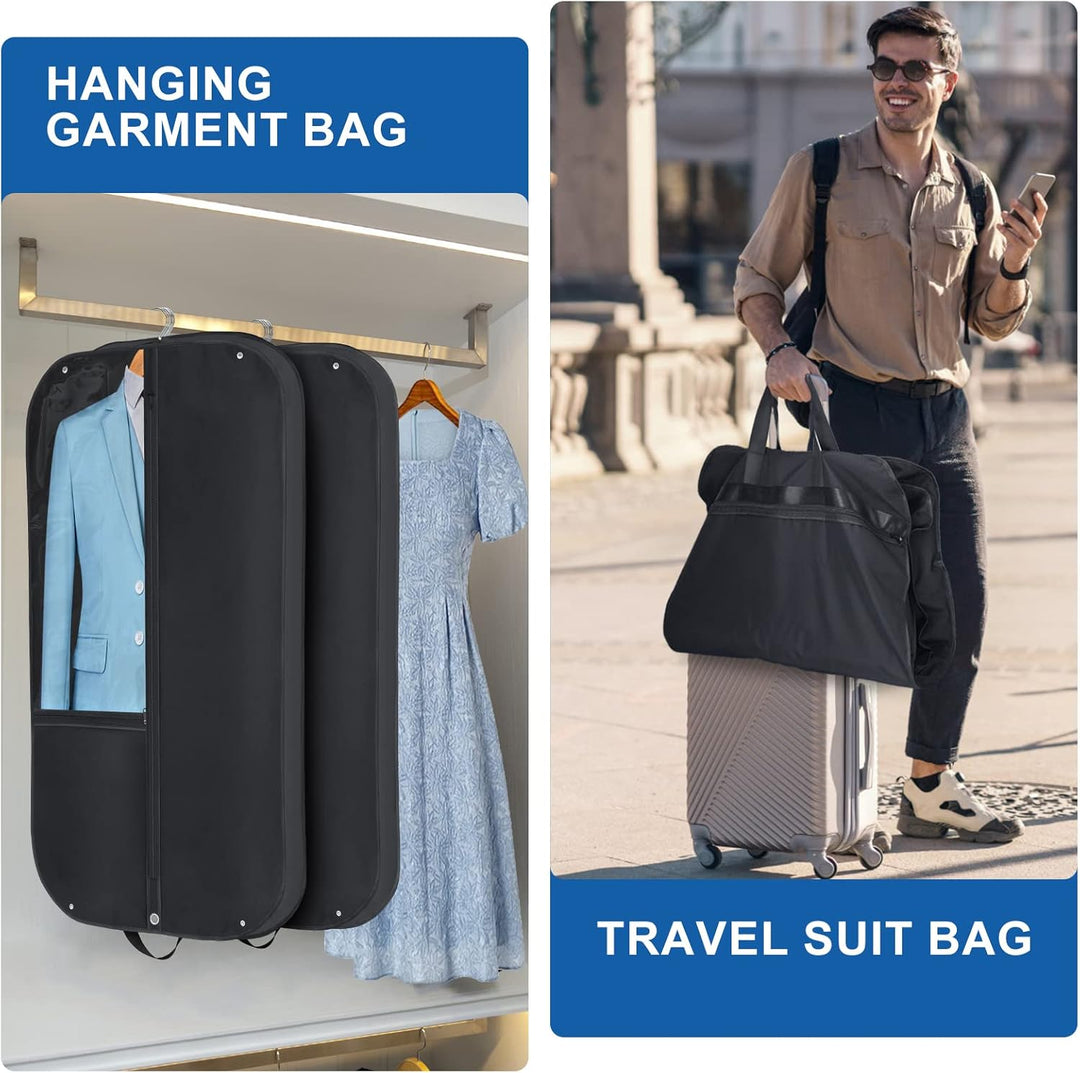 Durable waterproof garment bag protecting clothing during travel and offering wardrobe storage solutions.