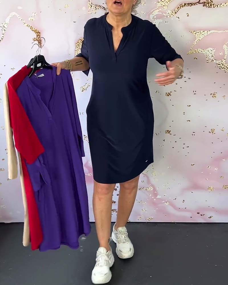 Women's Elegant V-Neck Dress