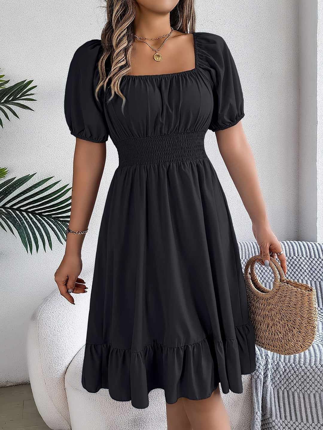 Sophia Puff Sleeve Midi Dress