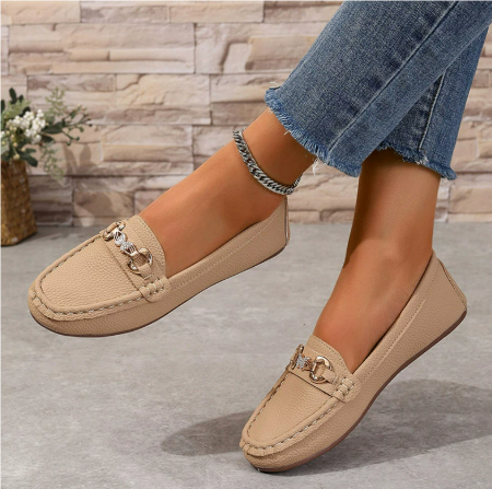 Women's classic slip-on loafers, elegant and comfortable everyday flats for timeless style and work.