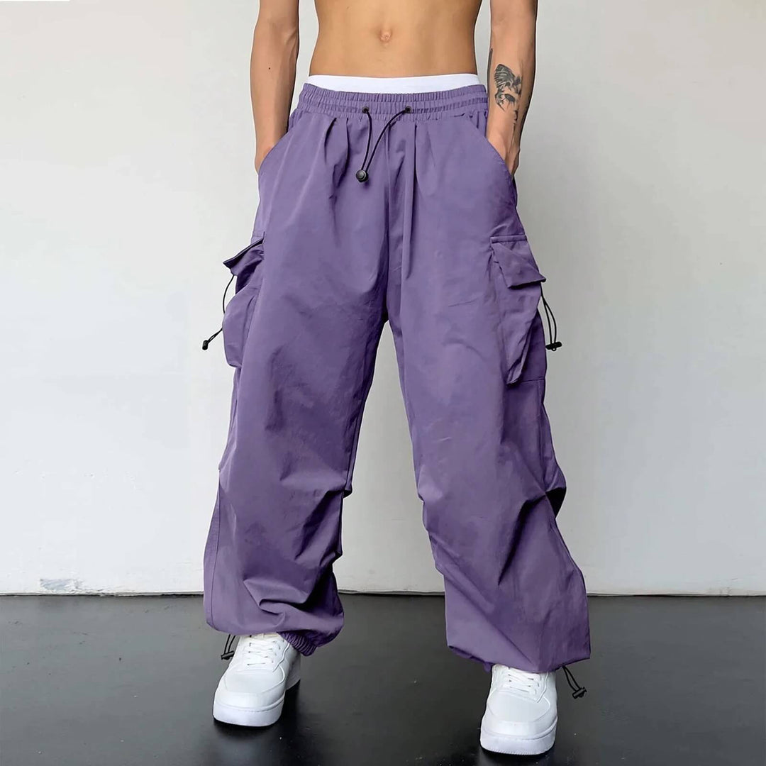 Everyday comfortable cargo joggers, relaxed fit unisex pants with practical multi-pocket design.