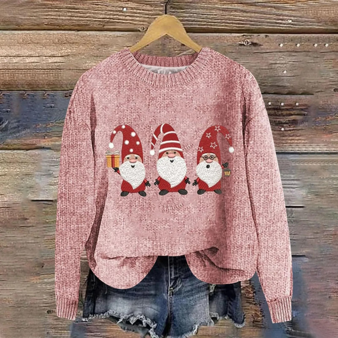 Classic Christmas Santa knit sweater, embodying festive spirit and cozy comfort for holiday enthusiasts.