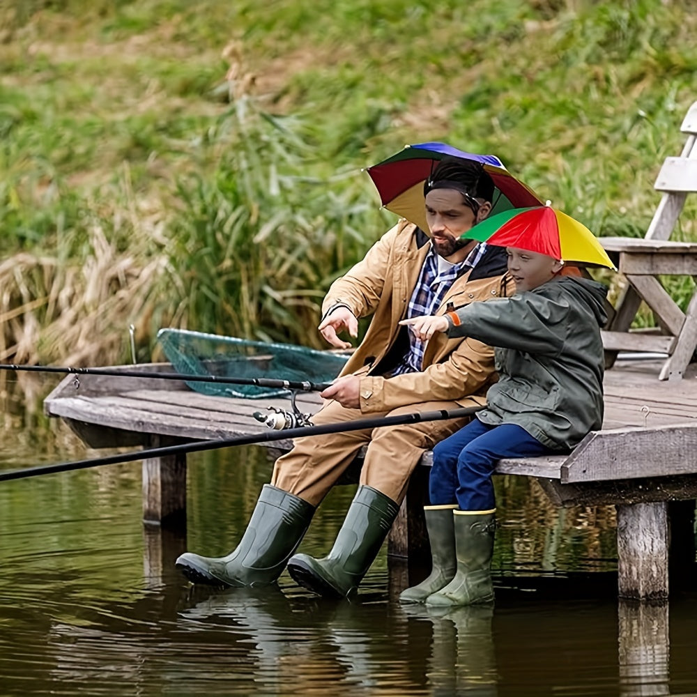 Innovative hands-free umbrella hat, offering superior UV sun protection for all users.