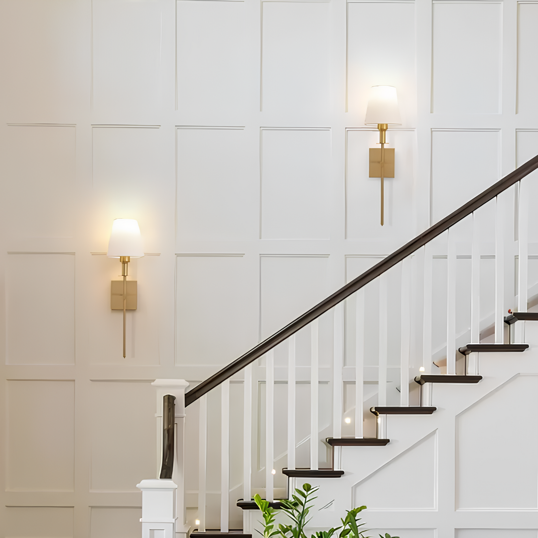Wireless LED wall fixture, easy to install, with 16 color-changing modes controlled by remote.