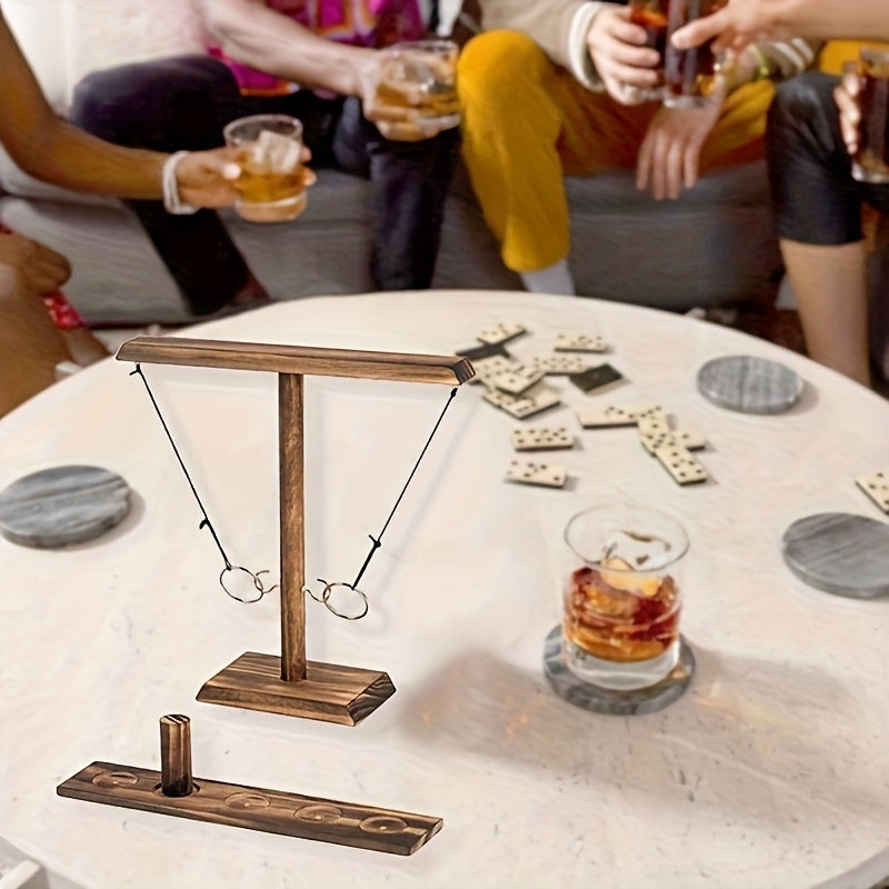 Complete wooden ring toss kit, a fun & portable family game for endless outdoor and indoor enjoyment.