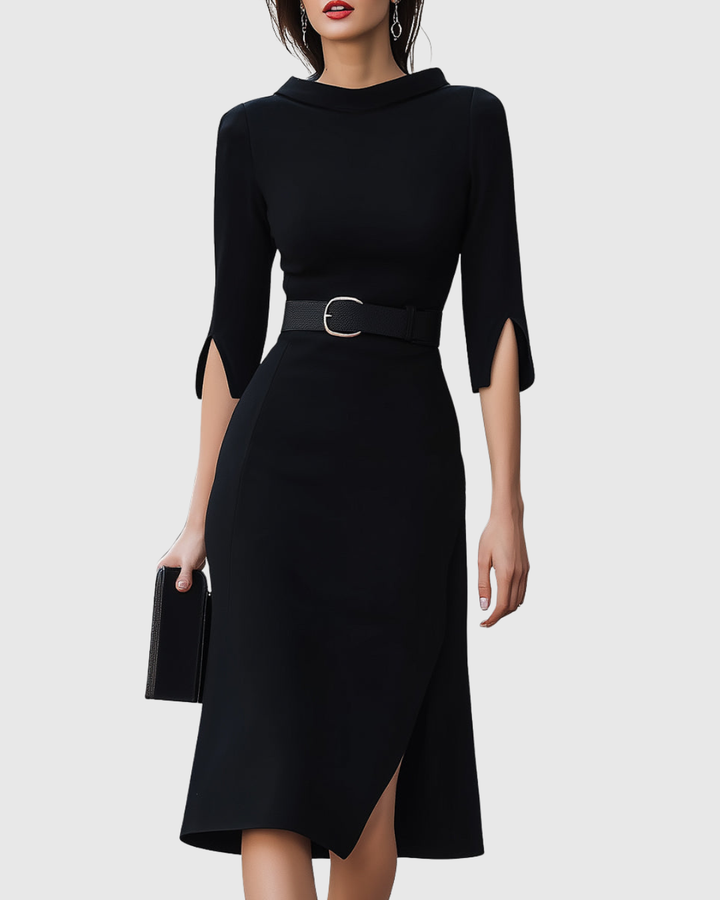 Women's High Neck Midi Dress