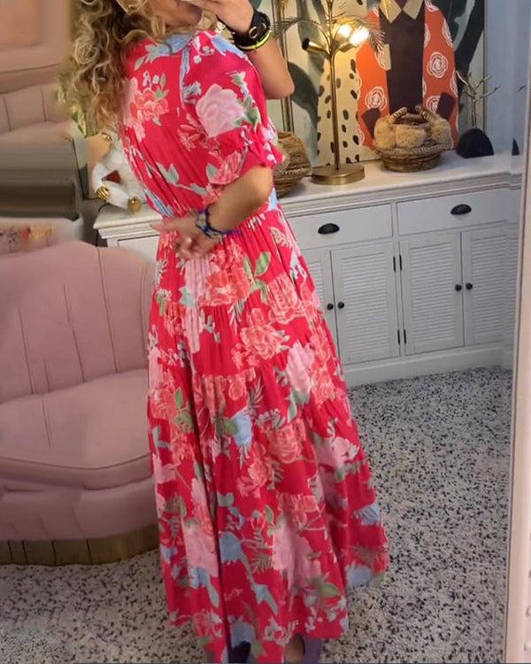Women's Vibrant Floral Print Dress