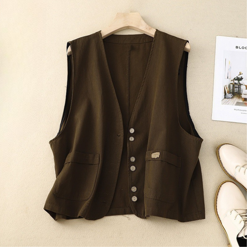 Women's Relaxed Button Vest