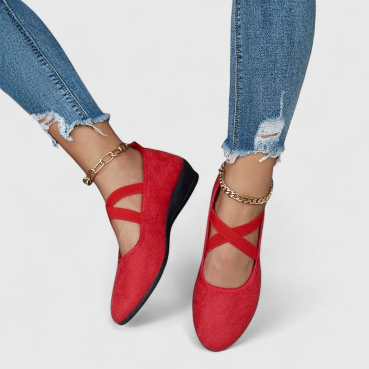 Women's Cross-Strap Ballet Flats