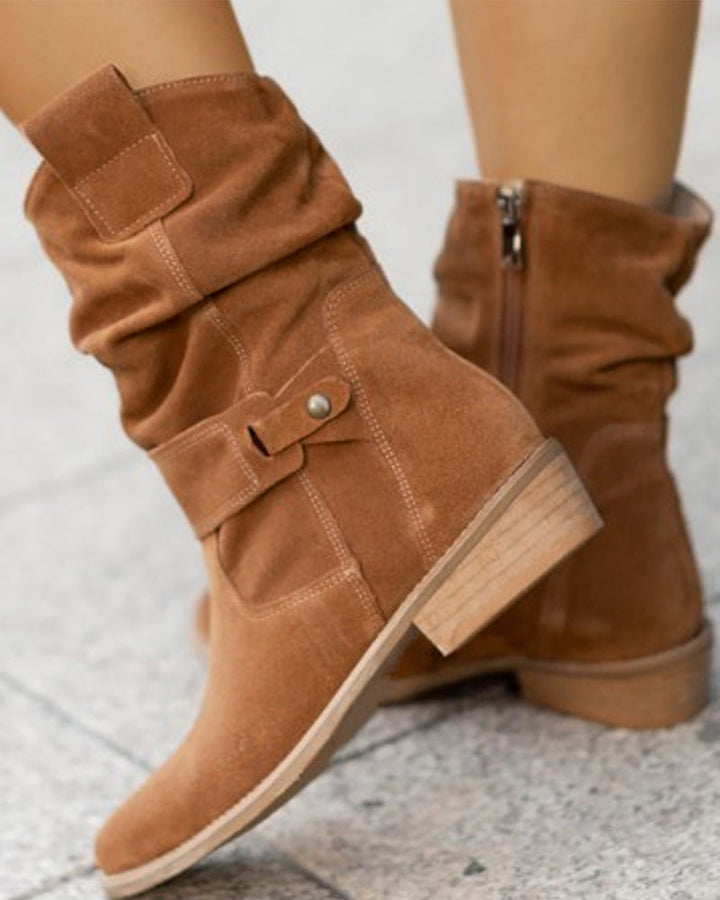 Chic women's low-heel ankle boots. Orthopedic design provides comfort for all-day wear.