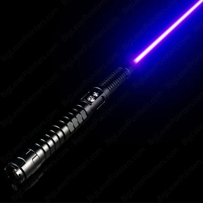 High-power rechargeable laser flashlight for camping & outdoor use. Durable aluminum alloy, focused beam, survival tool.