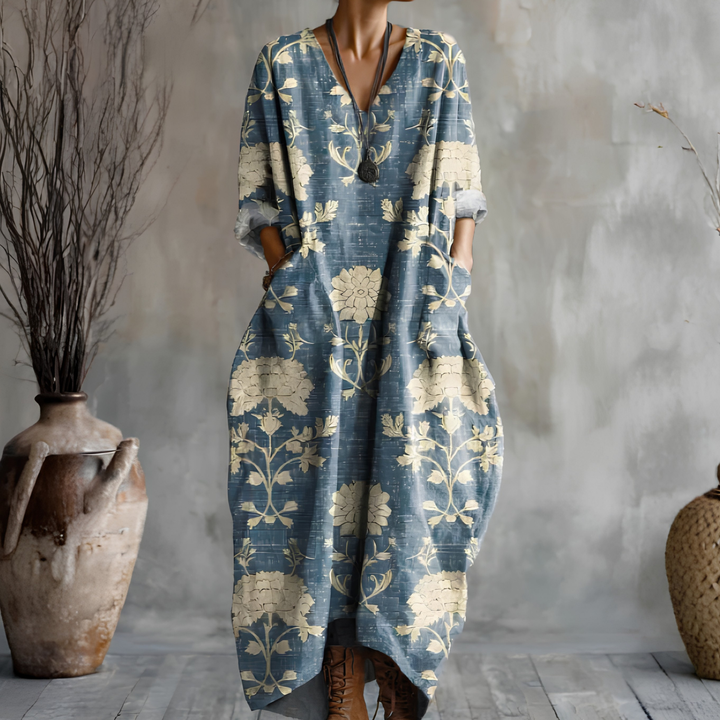 Chic women's long sleeve dress, offering a relaxed fit for spring and autumn fashion. Elegant and comfortable.