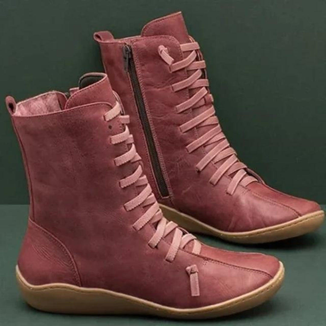 Stylish women's waterproof winter boots with a durable sole, providing warmth & elegant protection in snow.