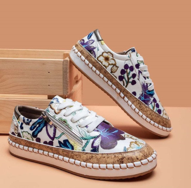Floral Embroidered Espadrille Sneakers