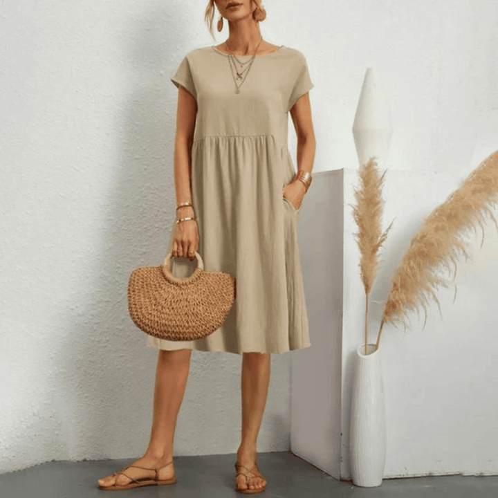 Versatile sleeveless dress for women, offering tummy control and an elegant everyday style.
