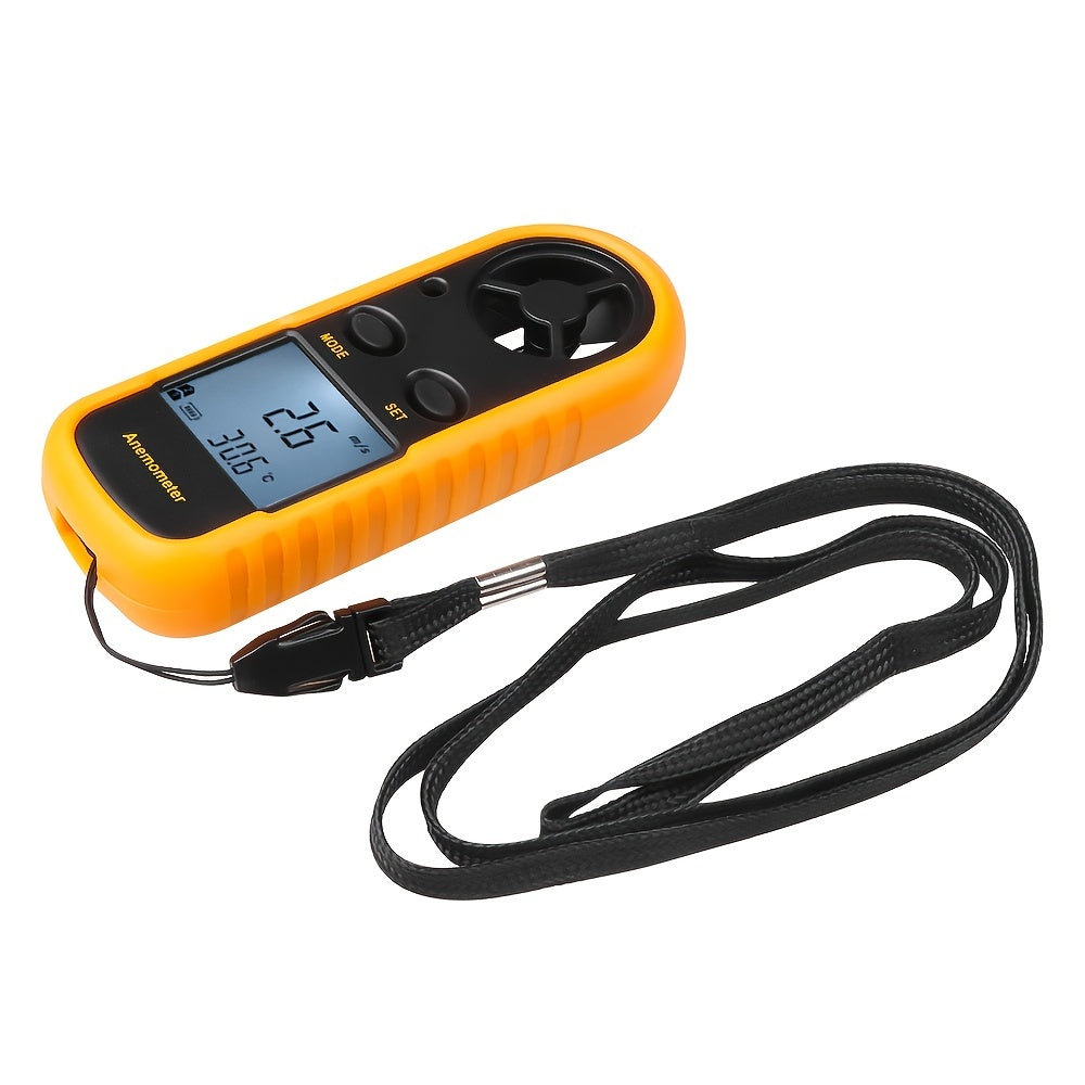 Digital anemometer for camping & outdoor activities, accurately measuring wind speed and weather.