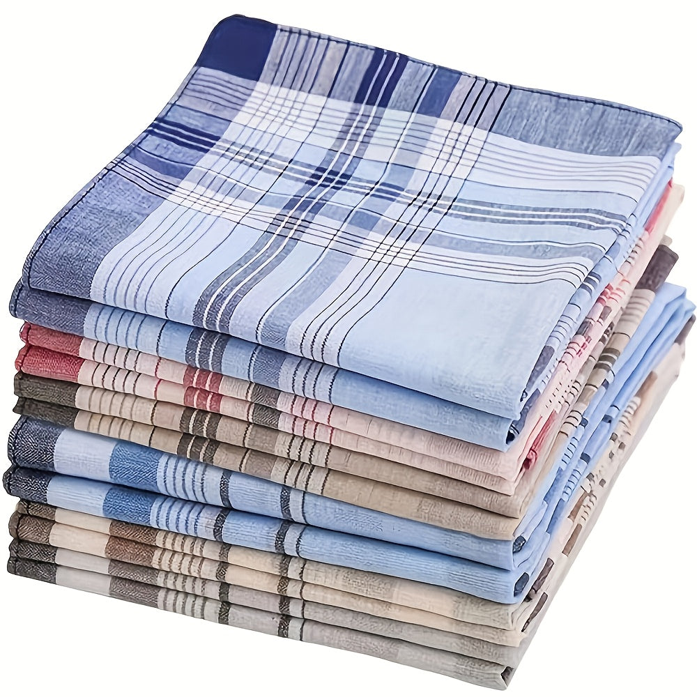 Elegant cotton handkerchiefs set, lightweight and soft for men and women.