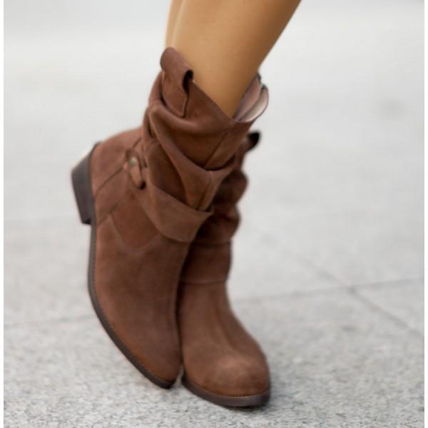 Stylish women's Rosalie slouch ankle boots, low block heel. Great for pairing with jeans or dresses.