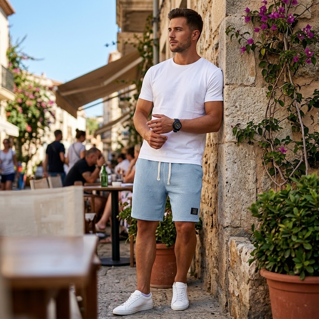 Relaxed fit men's lightweight summer shorts, ideal for everyday casual wear.