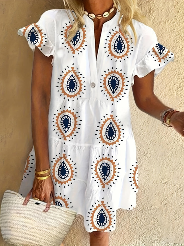 Boho Midi Dress - White