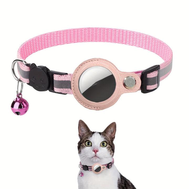 Premium reflective cat accessory: safety collar, quick-release buckle, and bell for secure visibility.