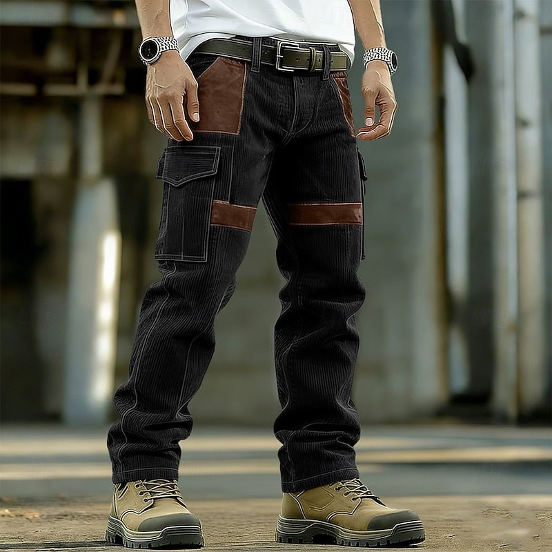 Men's versatile relaxed fit cargo pants, practical pockets for everyday utility & comfort.