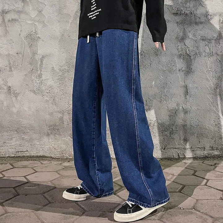 Comfortable men's loose-fit wide-leg jeans, relaxed denim for all-day wear & effortless style.