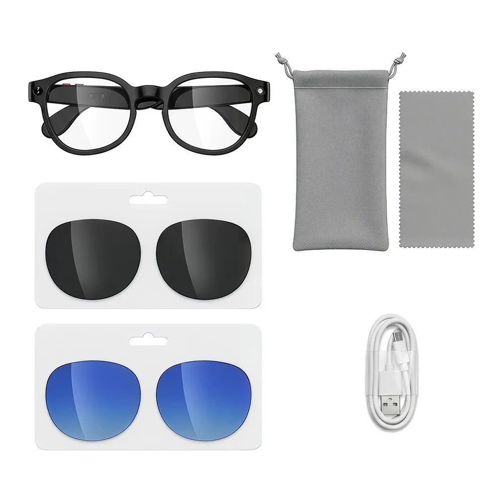 Wearable tech 4K camera glasses; record high-resolution video hands-free with this unisex hidden spy gadget.