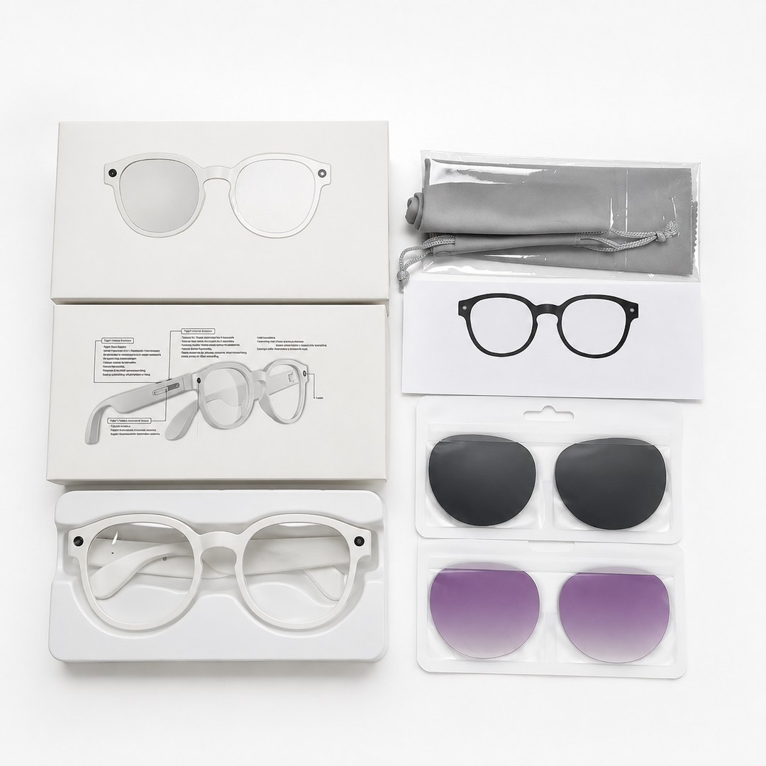 Unisex 4K video recording glasses, a versatile hidden camera and wearable tech gadget for hands-free footage.