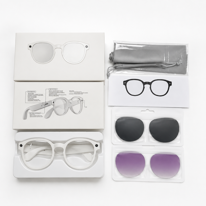 Unisex 4K video recording glasses, a versatile hidden camera and wearable tech gadget for hands-free footage.
